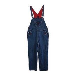 Vintage Y2K B.U.M. Equipment Overalls Women's XL Med. Wash Blue, Pockets